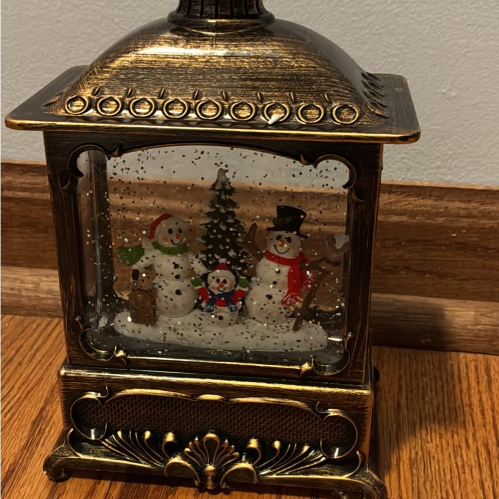 Vintage Bronze Snow Globe Lantern